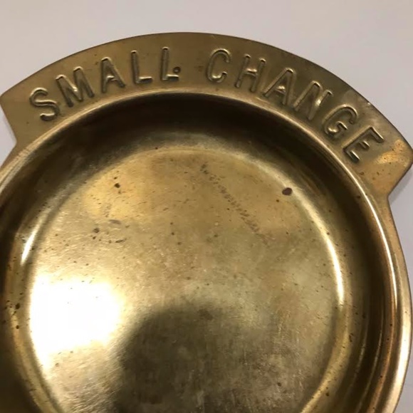 Small Change Brass Trinket Catch All Dish - Picture 2 of 3